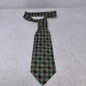 Gordon Thomas Collectibles Vintage Green Purple Diamond Geometric Tie Maximalism